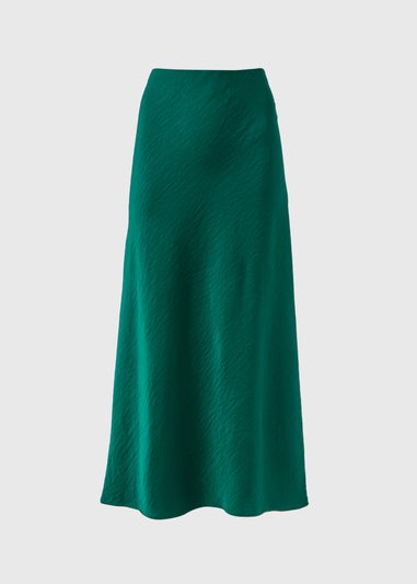 Et Vous Green Midi Satin Skirt