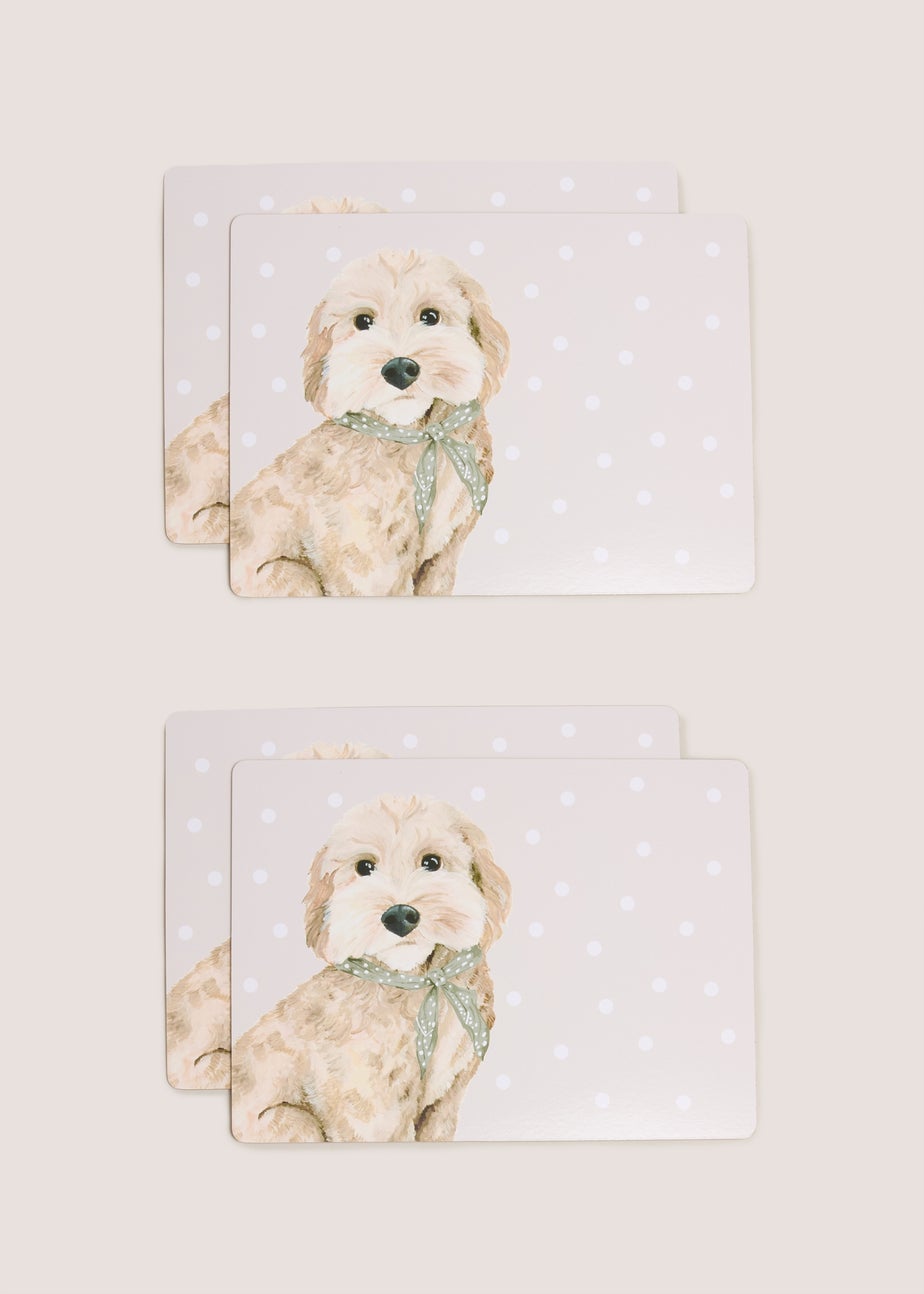 4 Pack Grey Connie Cockapoo Placemats (10.5cm x 10.5cm)