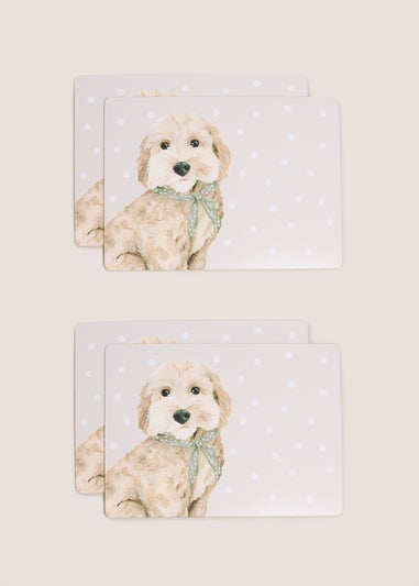 4 Pack Grey Connie Cockapoo Placemats (10.5cm x 10.5cm)