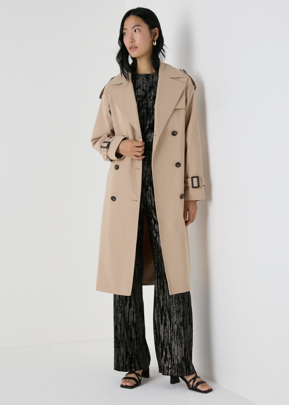 Et Vous Black Glitter Velvet Trousers