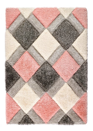 Origins Blush 3D GEO Shaggy Rug