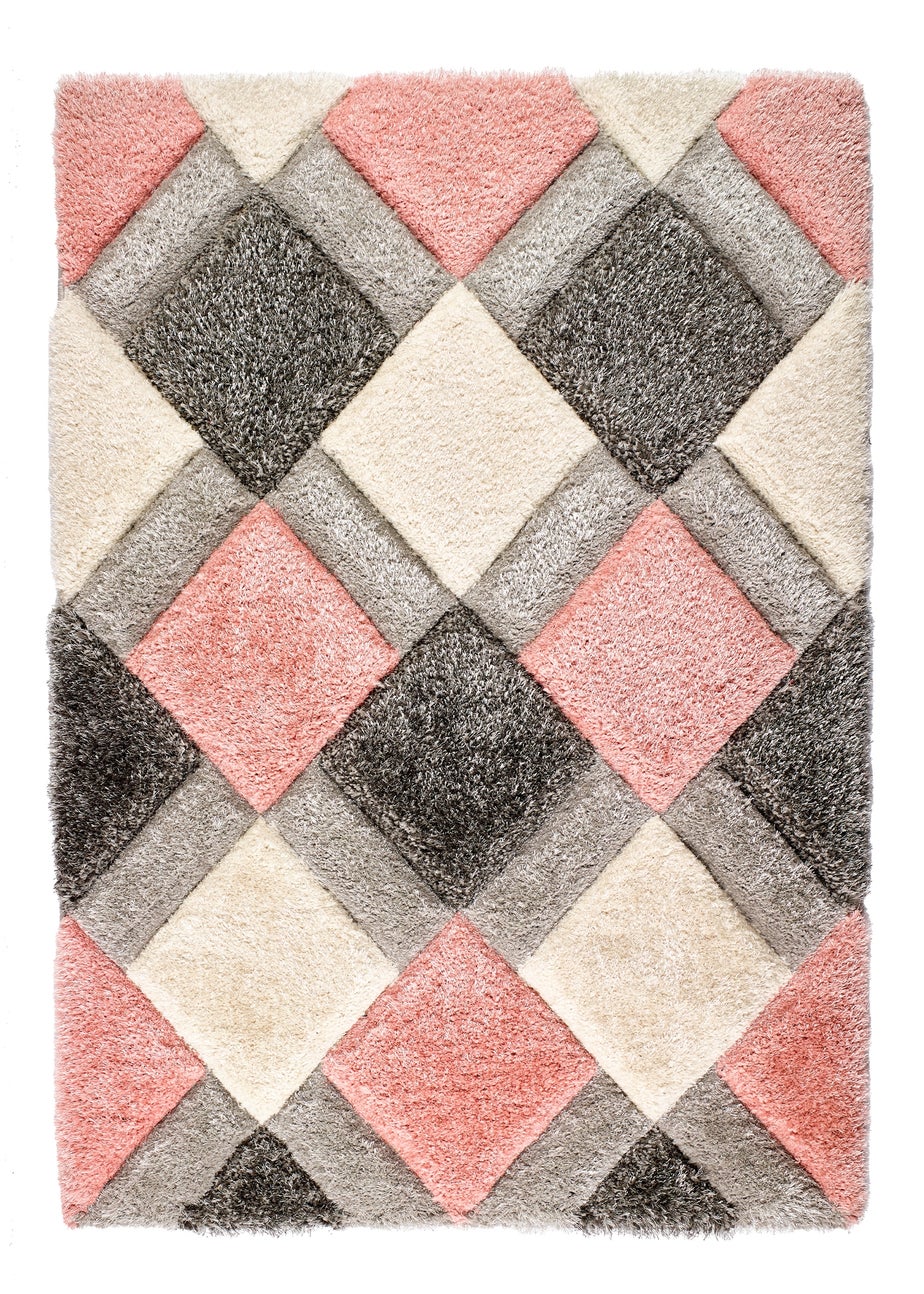 Origins Blush 3D GEO Shaggy Rug