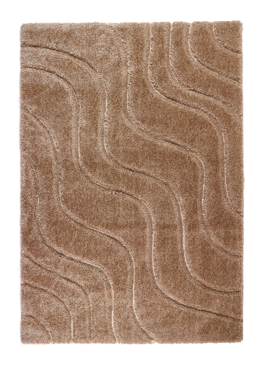Origins Beige Soft Carved Wave Rug