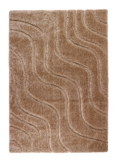 Origins Beige Soft Carved Wave Rug