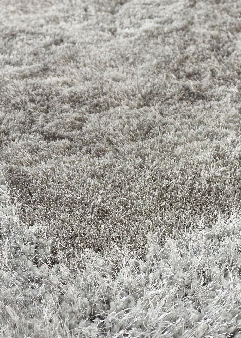 Origins Silver Shimmer Shaggy Border Rug