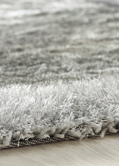 Origins Silver Shimmer Shaggy Border Rug
