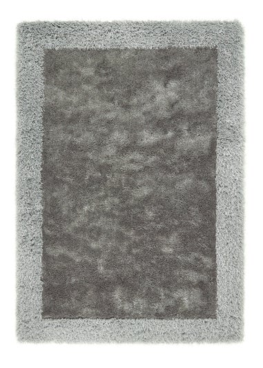 Origins Silver Shimmer Shaggy Border Rug