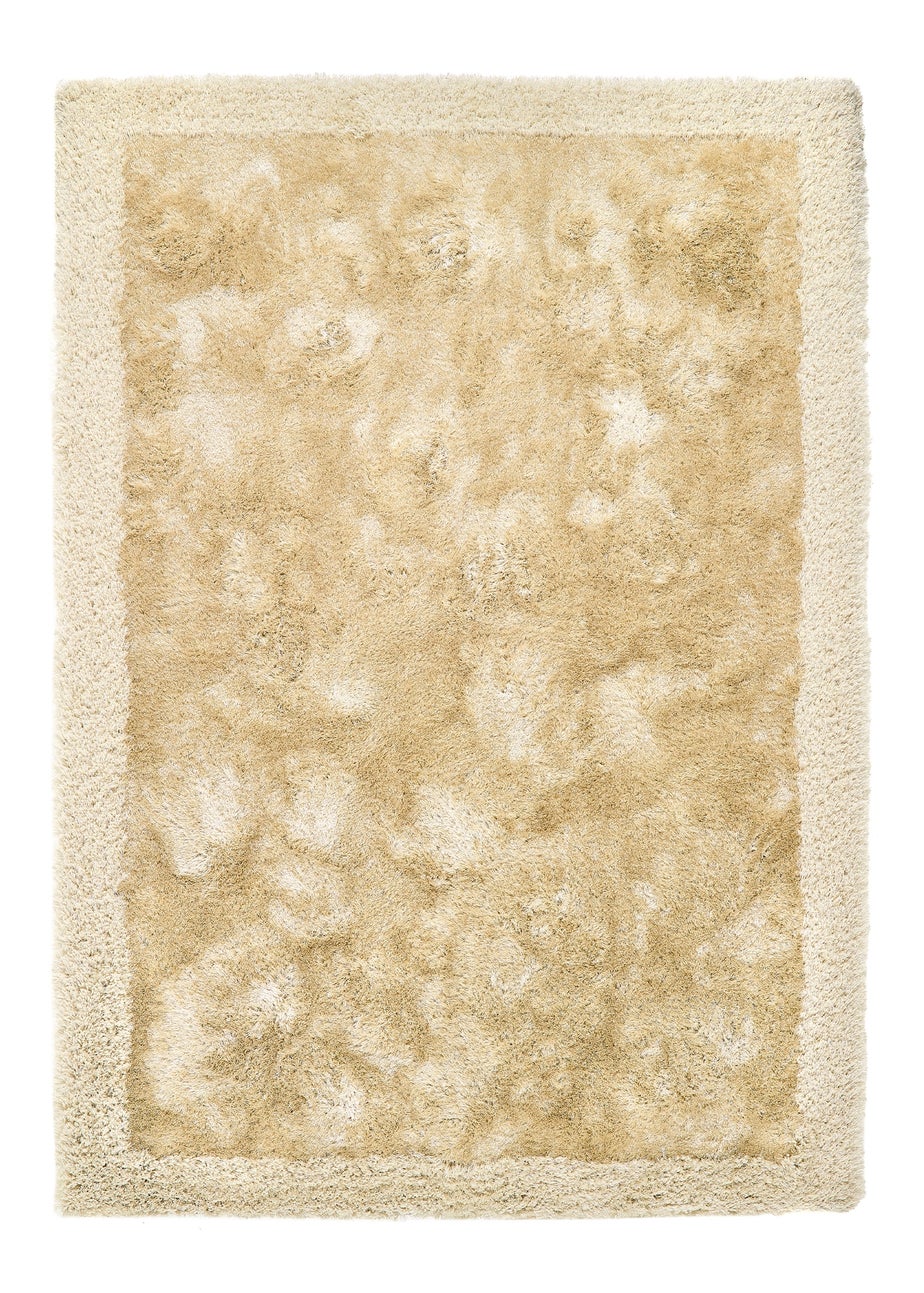 Origins Champagne Shimmer Shaggy Border Rug