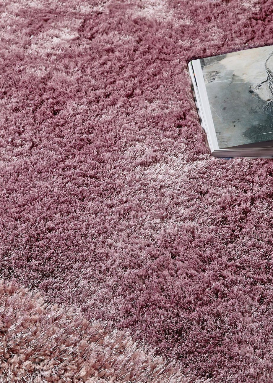 Origins Mauve Shimmer Shaggy Border Rug
