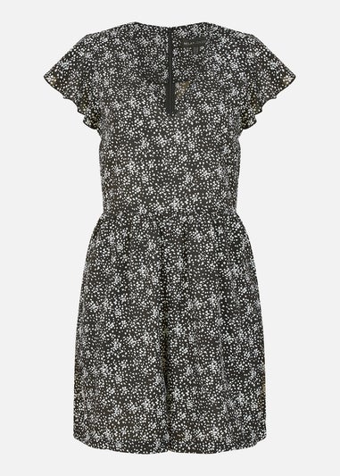 Mela Black Dash Print Playsuit