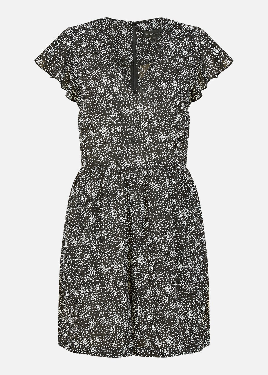 Mela Black Dash Print Playsuit
