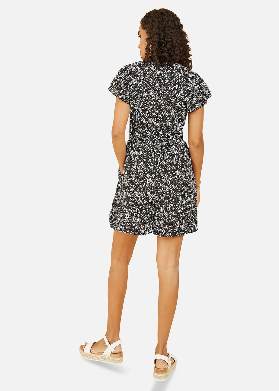 Mela Black Dash Print Playsuit