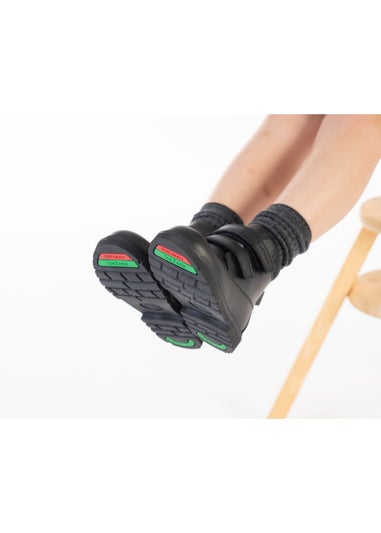 ToeZone Boys Black Felix Easy Fastening School Boot (Younger 8- Older 3)