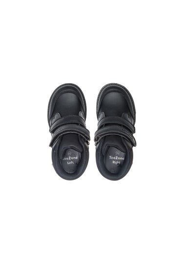ToeZone Boys Black Felix Easy Fastening School Boot (Younger 8- Older 3)