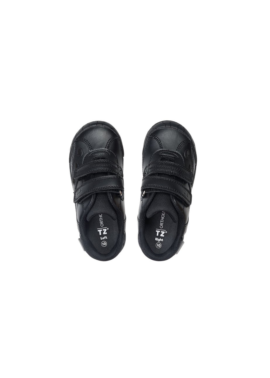 ToeZone Boys Black Jay Ortholite Dinosaur Rip Tape Shoe (Younger 8- Older 3)