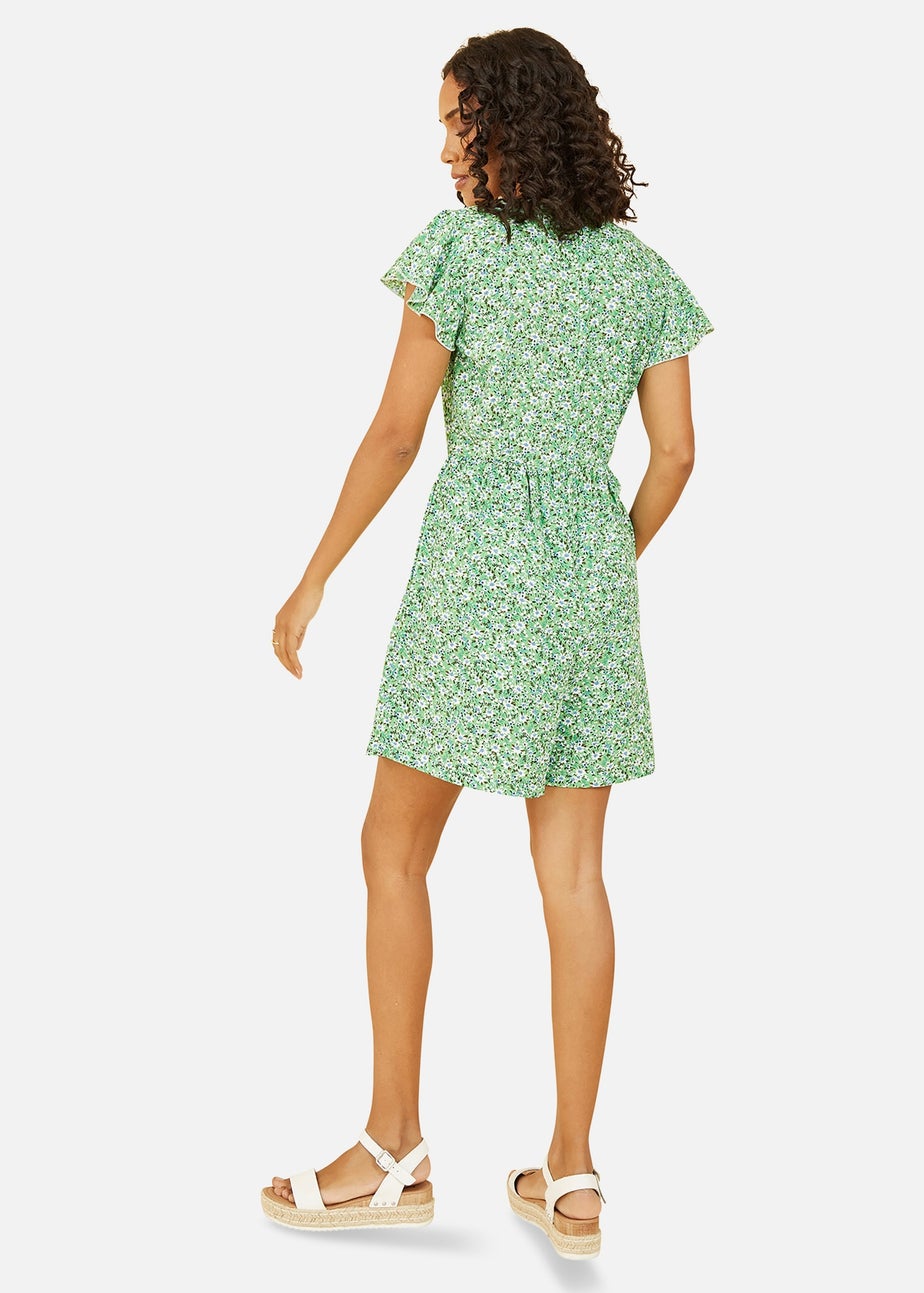 Mela Green Floral Print Playsuit