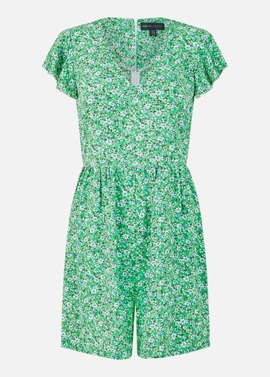 Mela Green Floral Print Playsuit
