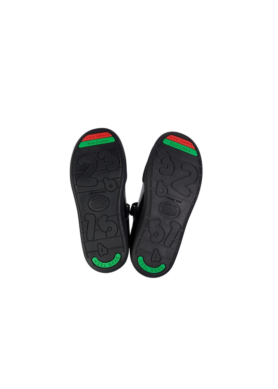 ToeZone Girls Black Sommer Ortholite Insole Technology Shoe (Younger 8- Older 2)