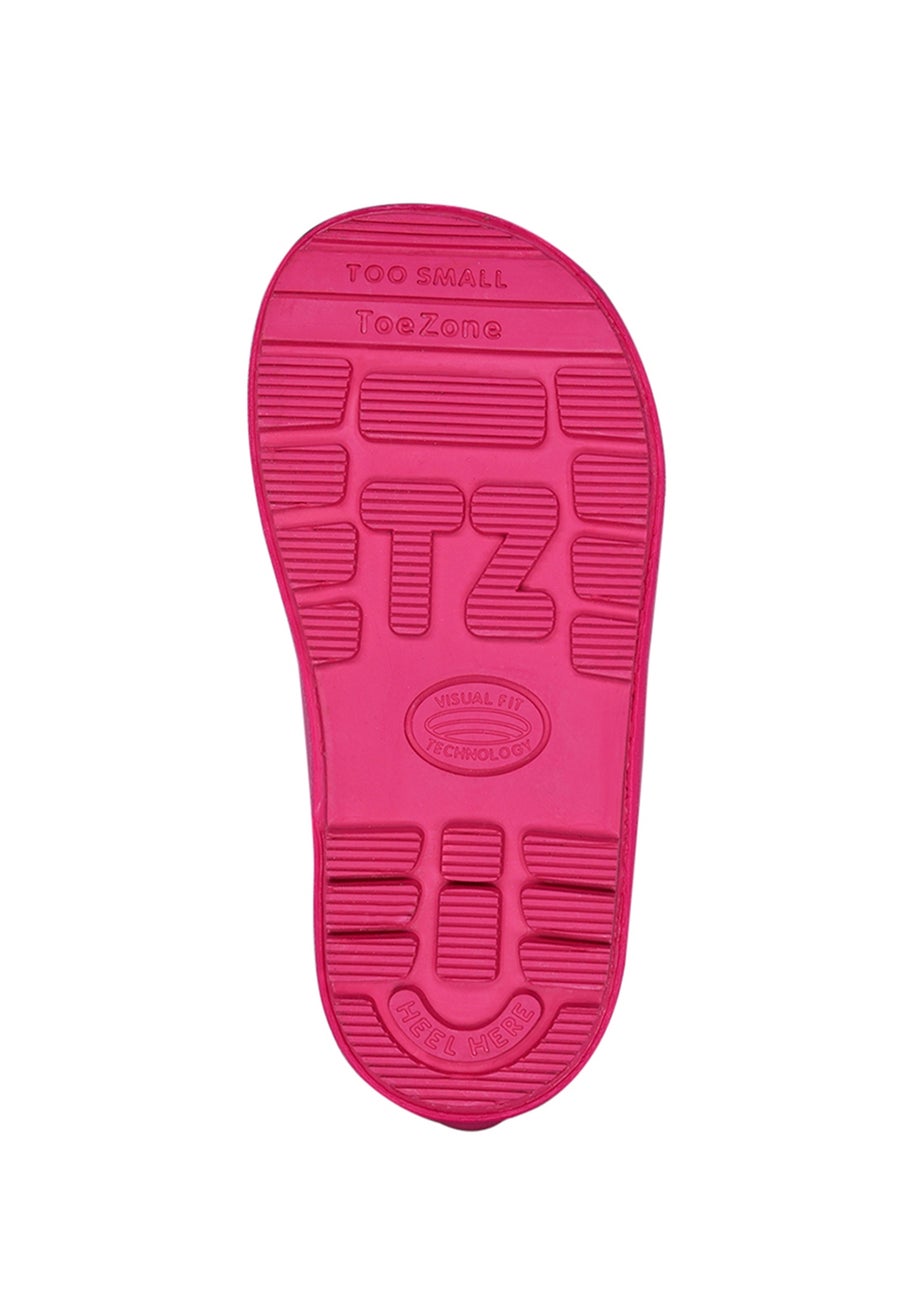 ToeZone Girls Pink Belle Love Heart Wellies (Younger 6- Older 12)