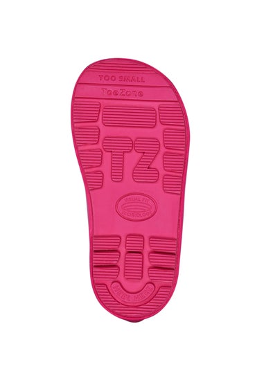 ToeZone Girls Pink Belle Love Heart Wellies (Younger 6- Older 12)