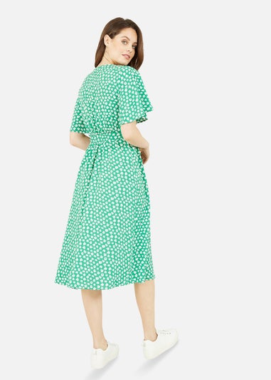 Yumi Green Daisy Print Wrap Dress