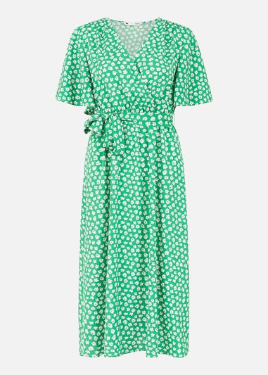 Yumi Green Daisy Print Wrap Dress