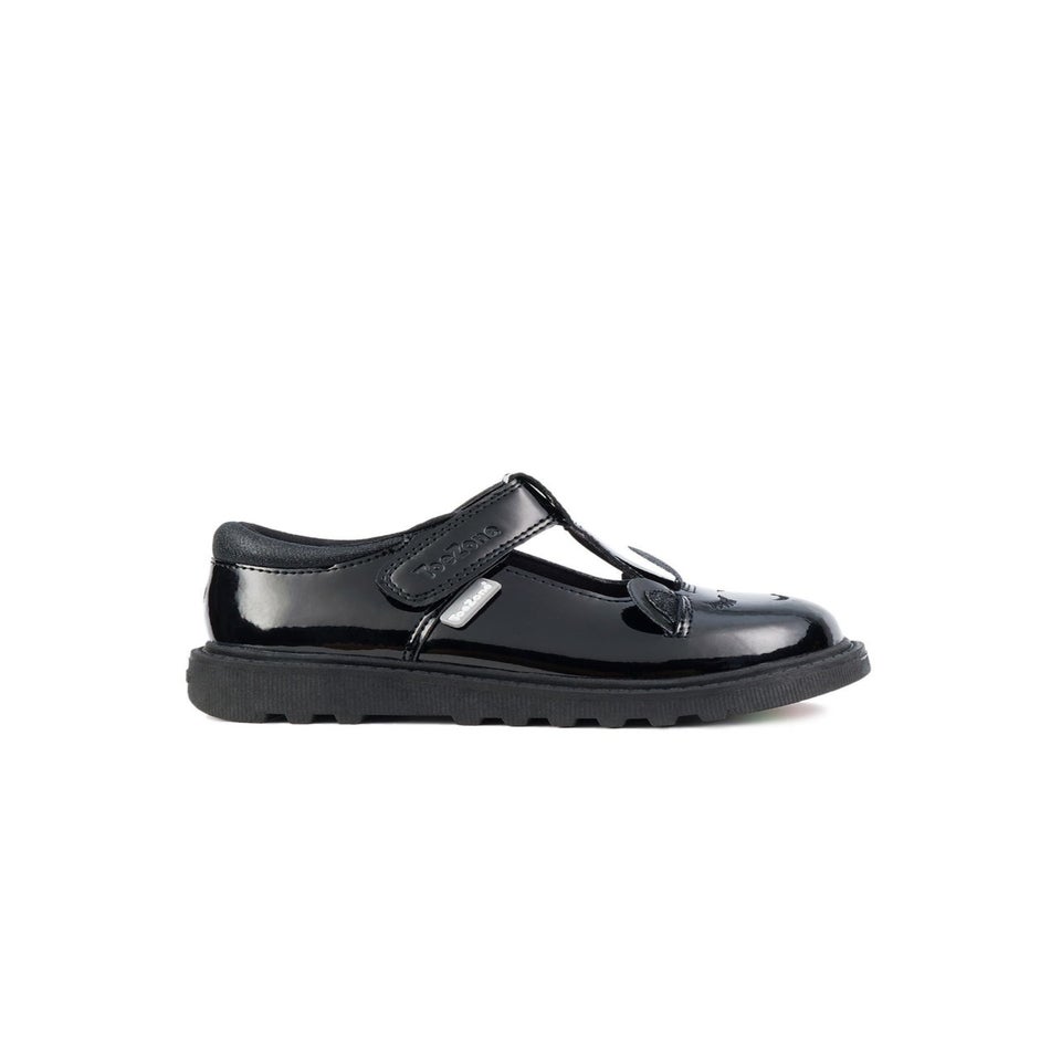 ToeZone Girls Black Millie Patent Unicorn Themed (Younger 8-Older 3)
