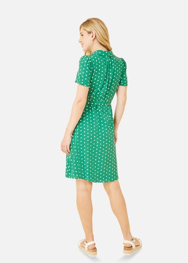 Yumi Green Spot Retro Shirt Dress