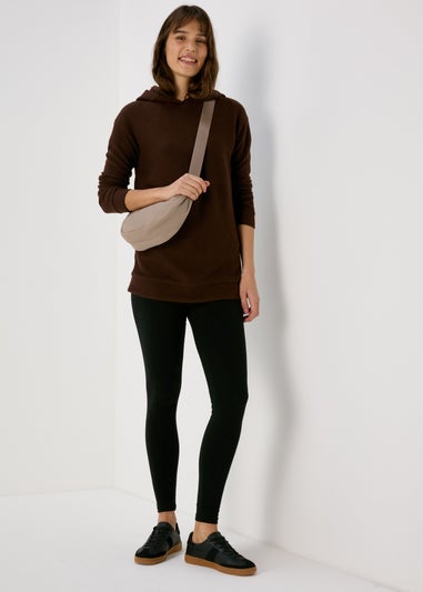 Brown Longline Pullover Hoodie