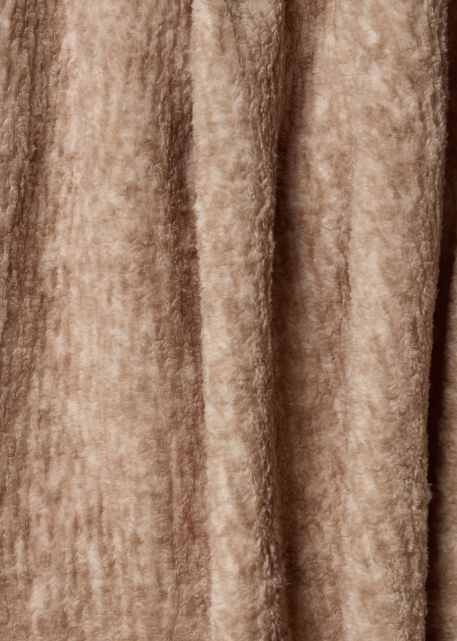 Natural Single Sided Sherpa Throw