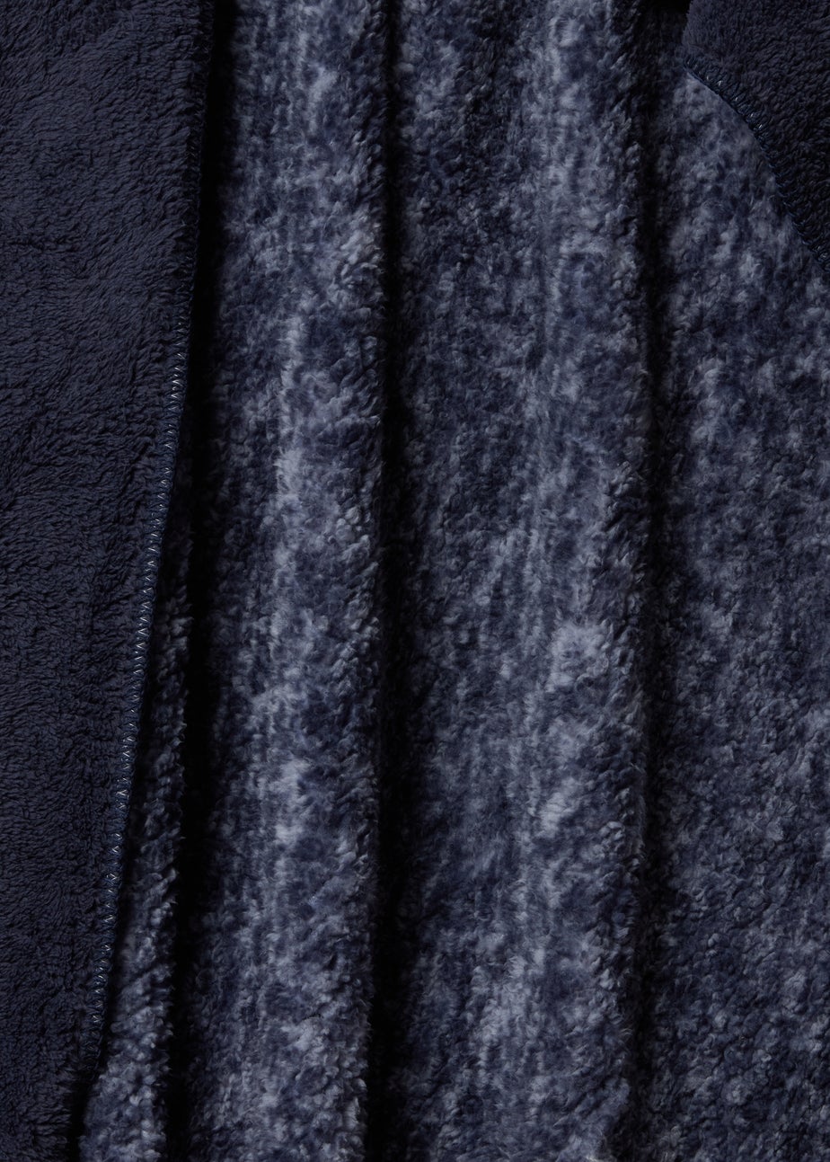 Blue Double sided Sherpa Throw
