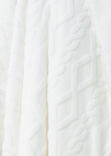 White Cable Fleece Throw