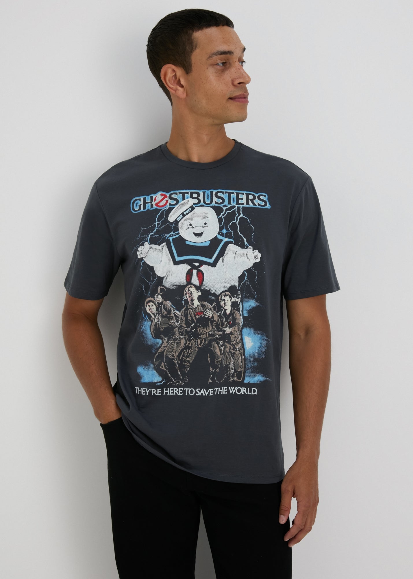 Charcoal Ghost Busters T-Shirt - Matalan