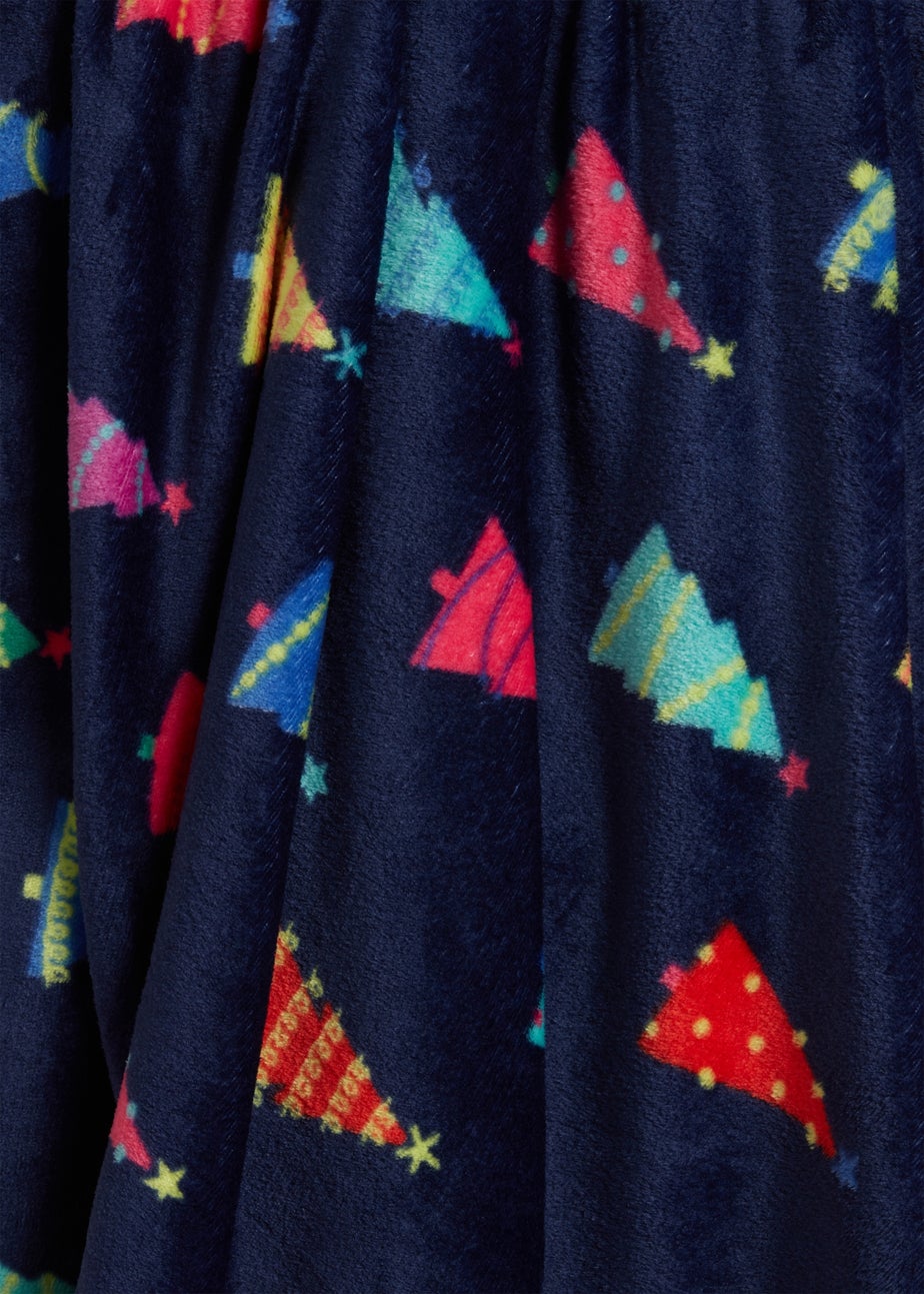 Navy Christmas Tree Throw