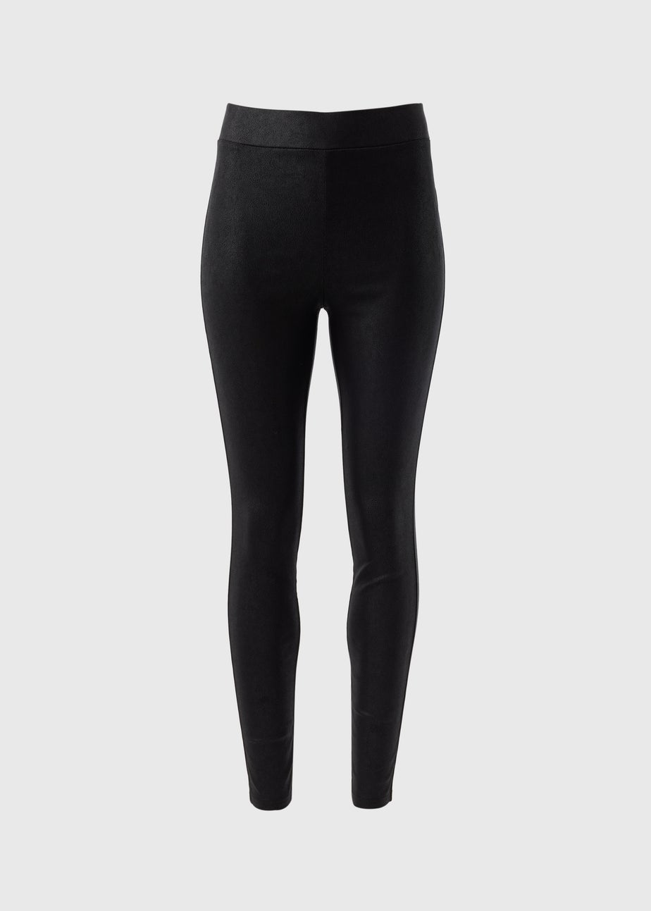 Black Coated PU Leggings