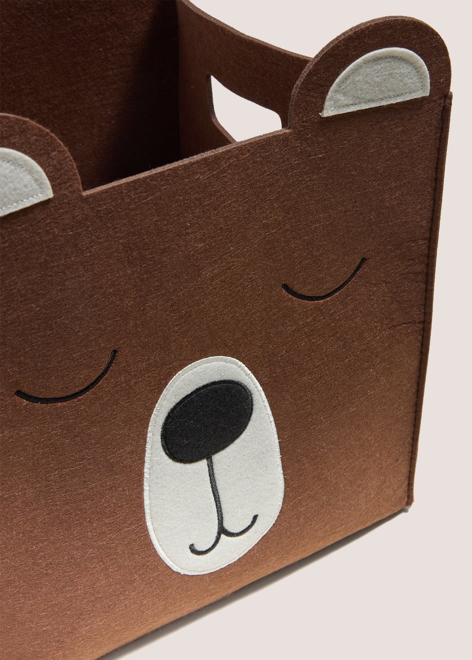 Brown Bear Felt Basket