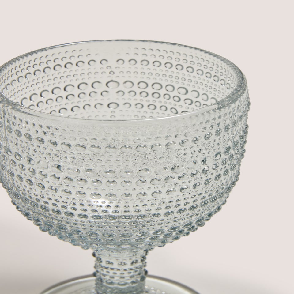 Grey Bubble Embossed Wine Glass