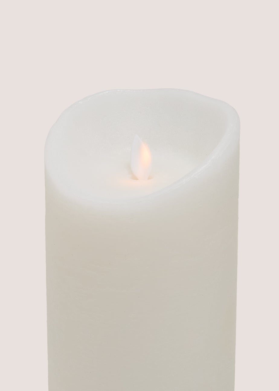 White LED Large Pillar Candle