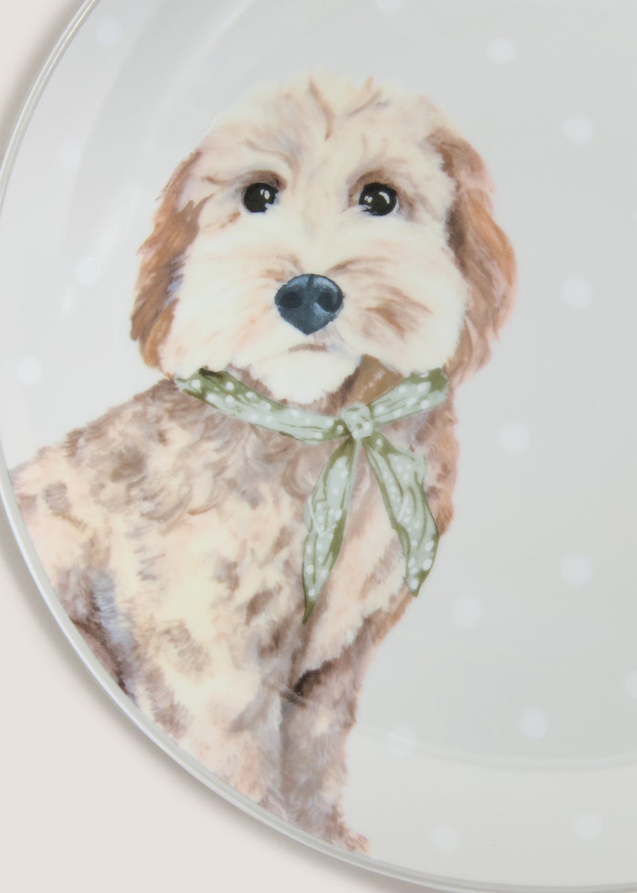 White Cockapoo Dinner Plate