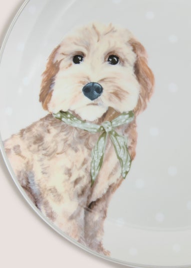 White Cockapoo Dinner Plate