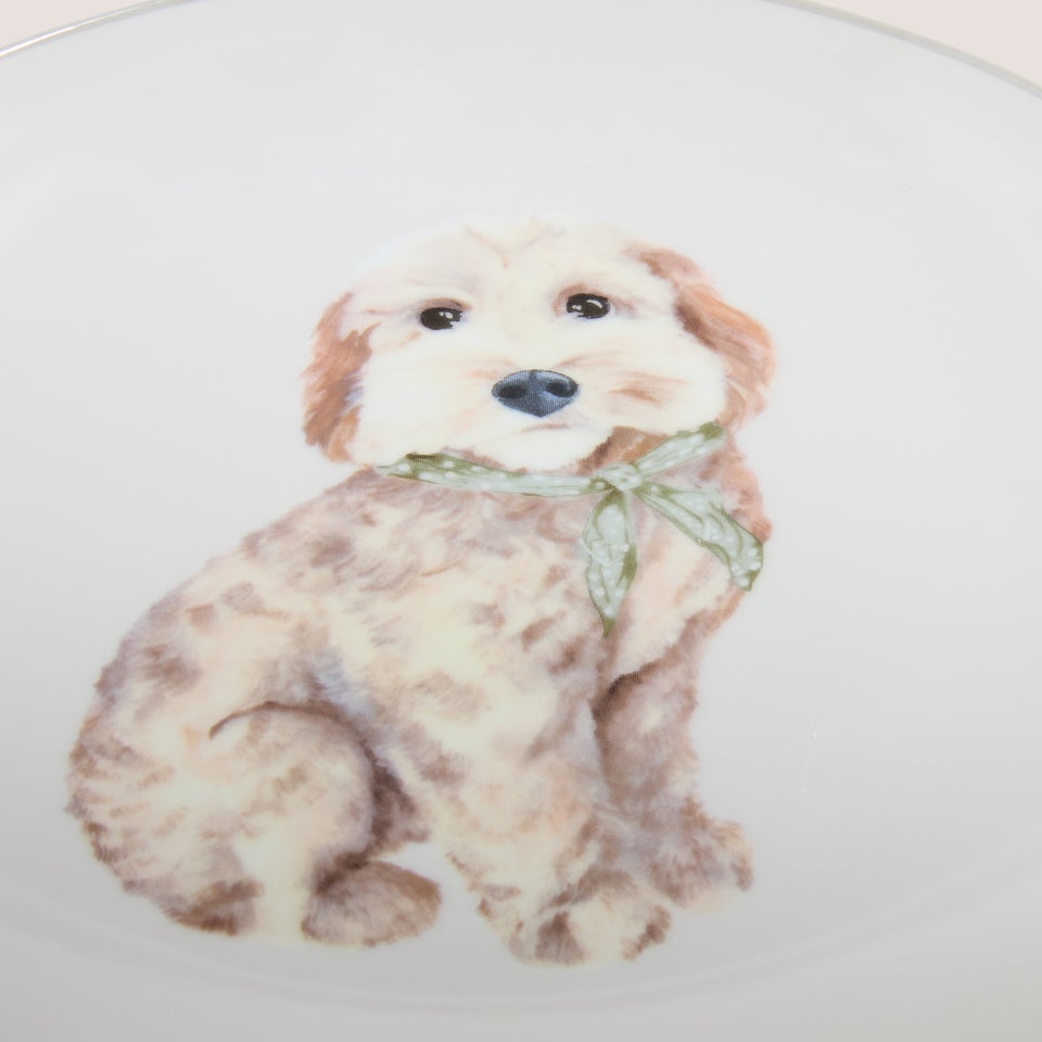 White Cockapoo Side Plate