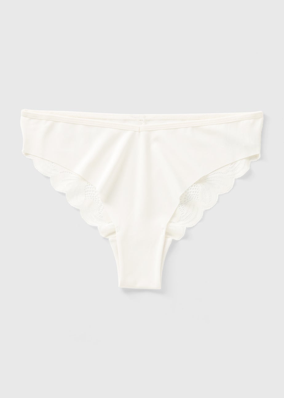 Cream Lace Detail Brazilian Knickers