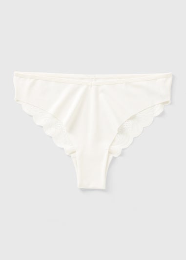 Cream Lace Detail Brazilian Knickers