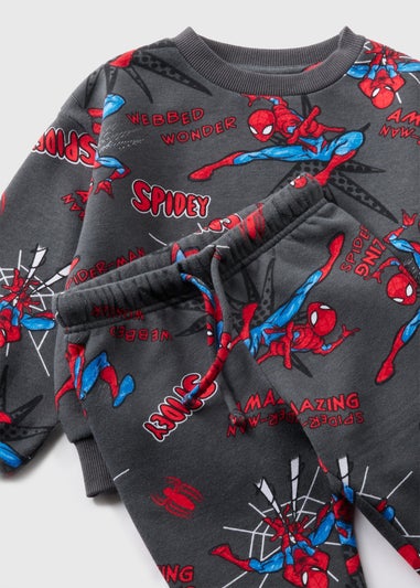 Marvel Kids Grey Spider-Man Sweatshirt & Joggers Set (1-7yrs)