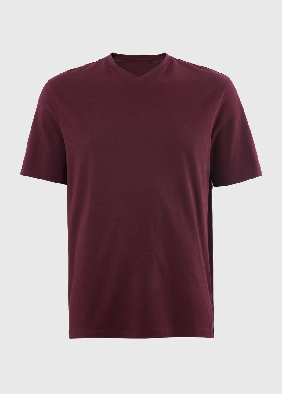 Burgundy Essential V-Neck T-Shirt Matalan