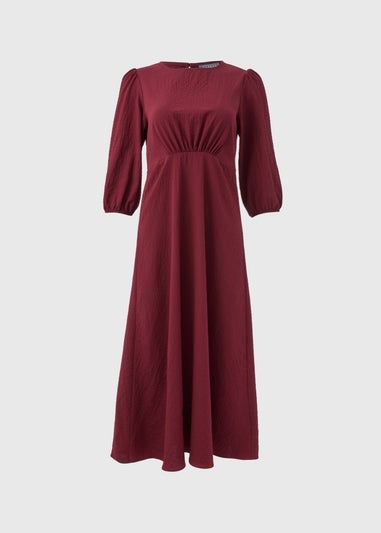 Burgundy Midi Tea Dress