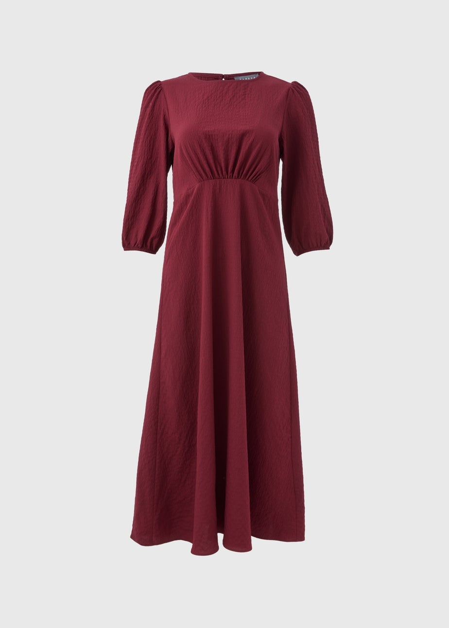 Burgundy Midi Tea Dress