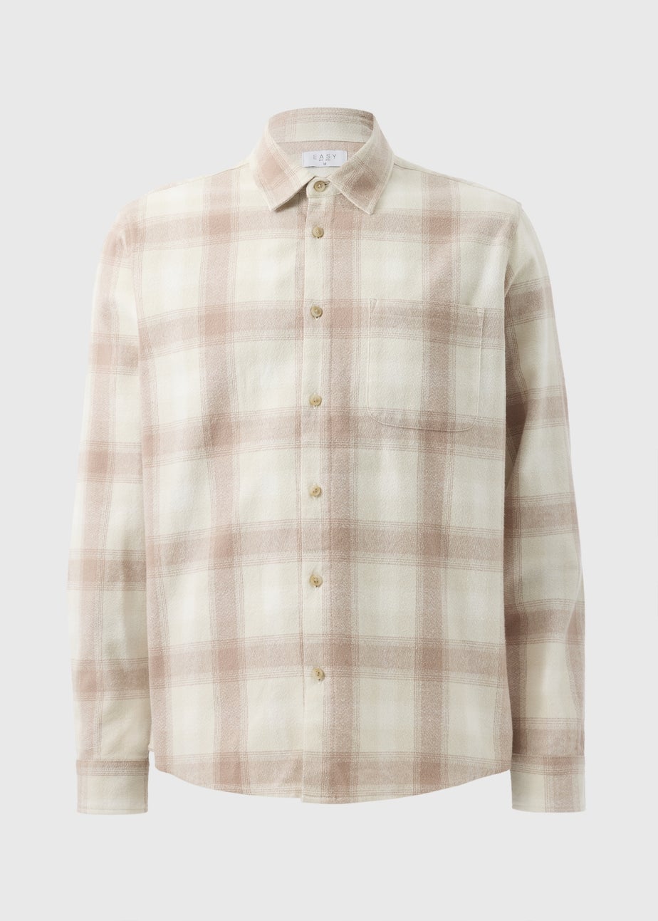 Ecru Check Flannel Shirt