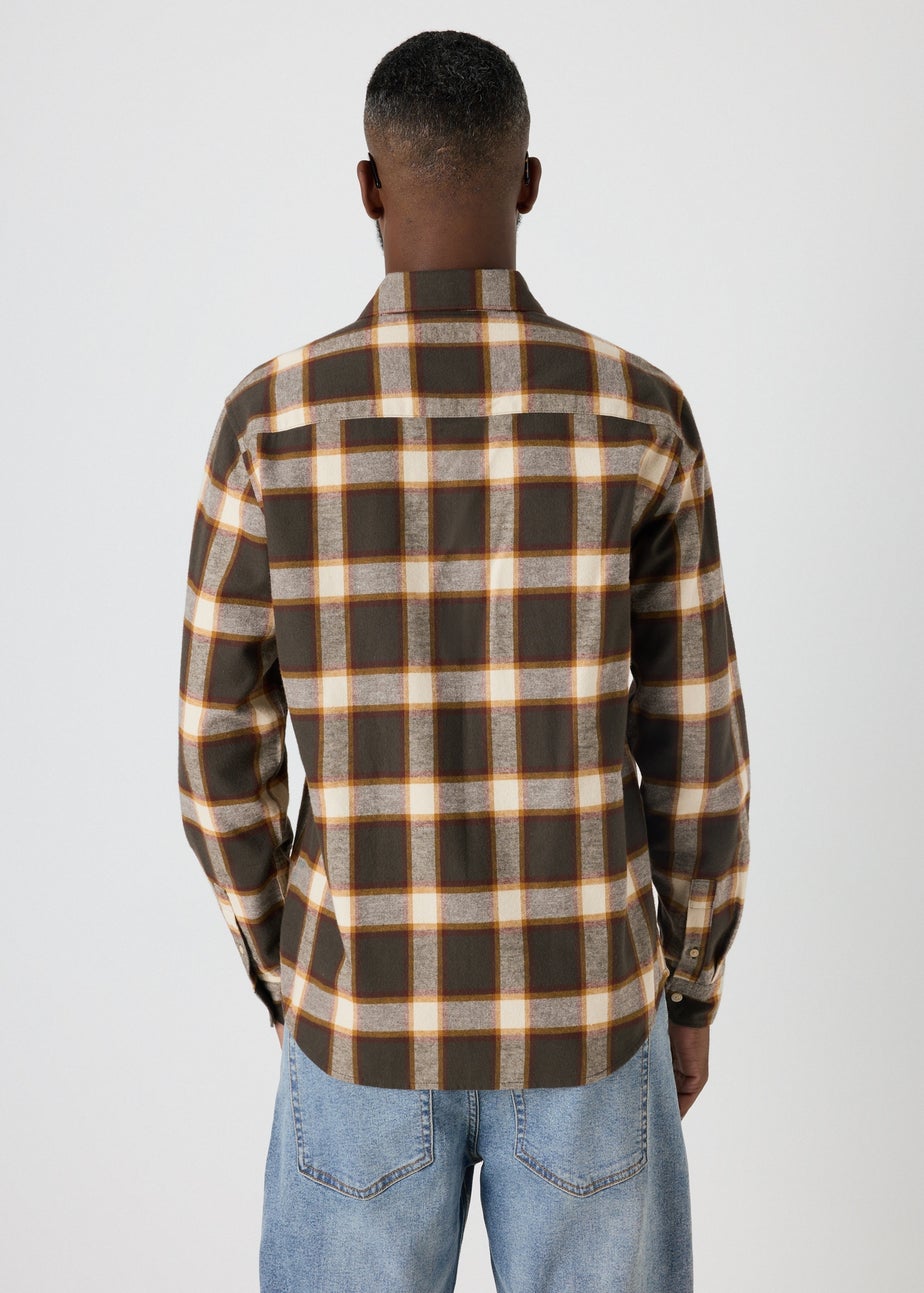Khaki Check Flannel Shirt