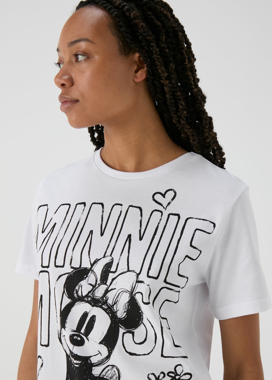 Minnie Mouse White Printed T-Shirt